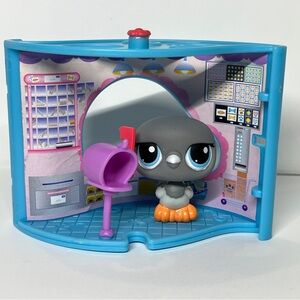 Authentic Littlest Pet Shop LPS Hasbro #356 Pigeon Bird Nook Mailbox VTG Grey
